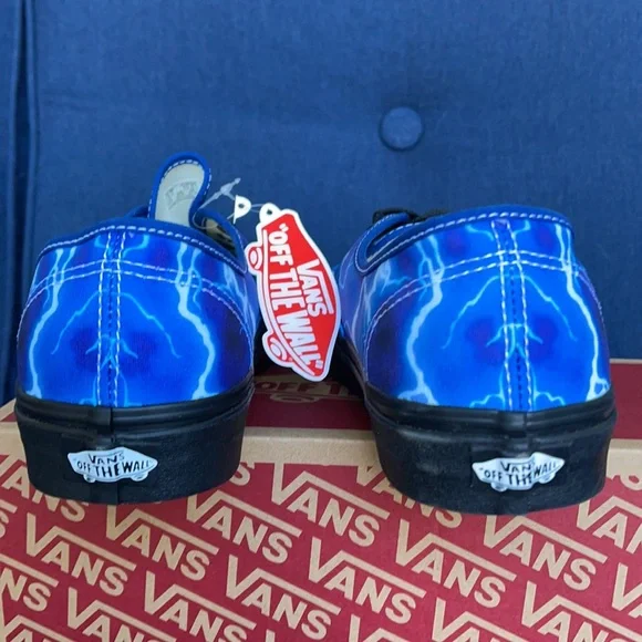 Vans Men’s Authentic Lightning Black/Blue Sneakers - Picture 14 of 16